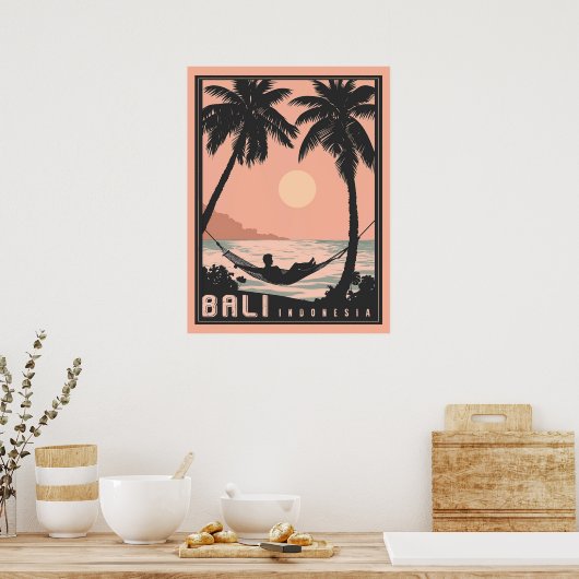 Paradise Gevonden: Bali in  Roze Poster (Keuken)