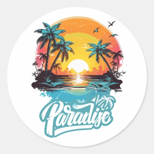 Paradise Hawaii Sticker (Voorkant)