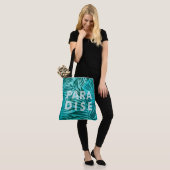 Paradise Hawaiian Palms Tropisch in het Blauwgroen Tote Bag (Op model)