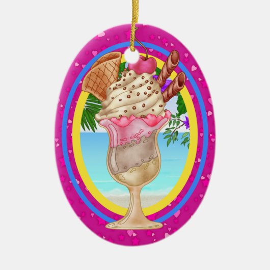Paradise Ice Cream - SRF Keramisch Ornament (Voorkant)