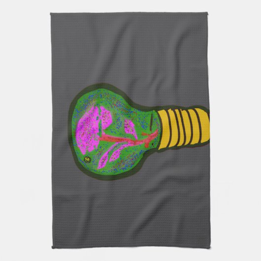 Paradise in a Light Bulb Kitchen Towel Theedoek (Verticaal)