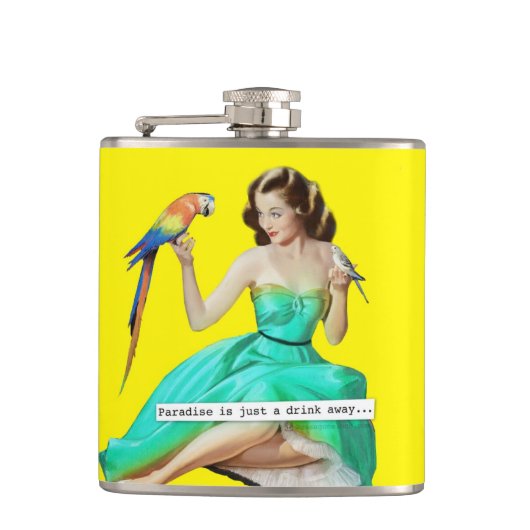 Paradise is gewoon een Drink weg Heupfles (Voorkant)