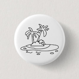 Paradise Island badge/knop, vakantie badge Ronde Button 3,2 Cm