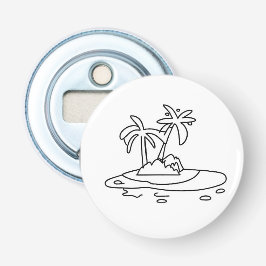 Paradise Island flesopener, lijntekening Button Flesopener