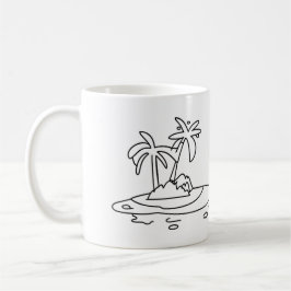Paradise Island glas, lijntekening Koffiemok