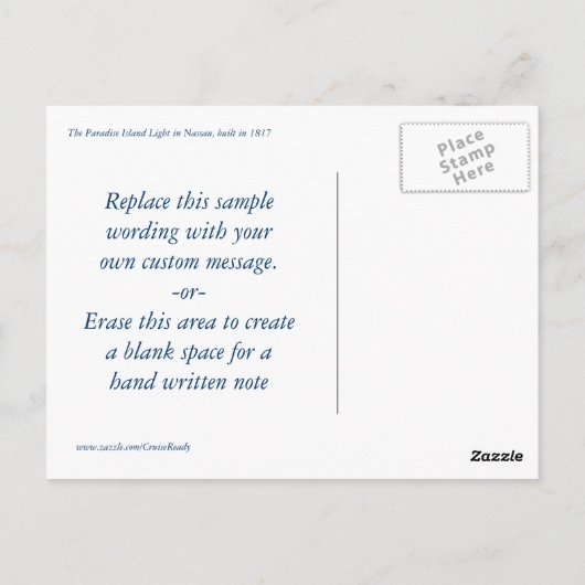 Paradise Island Light Briefkaart (Achterkant)