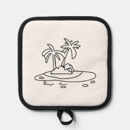 Paradise Island, lijntje tekening Pannenlap
