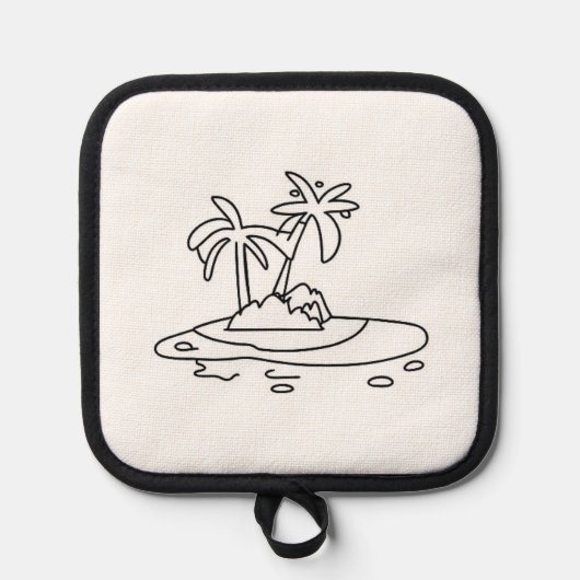 Paradise Island, lijntje tekening Pannenlap (Voorkant)
