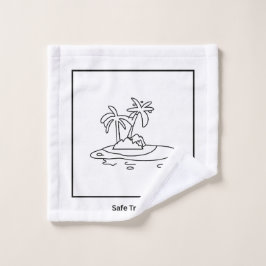 Paradise Island, lijntje tekening Washandje