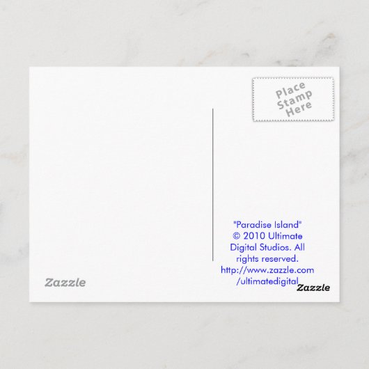Paradise Island Post Card Briefkaart (Achterkant)