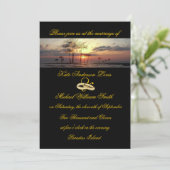 Paradise Island Sunset Wedding Rings Kaart (Staand voorkant)
