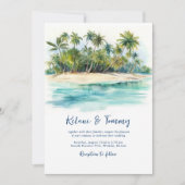 Paradise Island Tropical Beach Bruiloft Kaart (Voorkant)