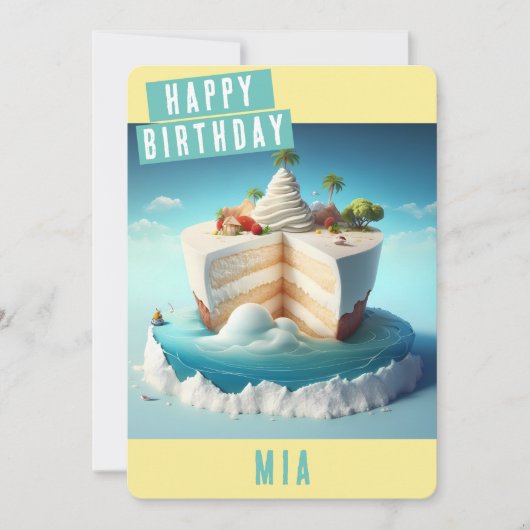 Paradise island Verjaardag Kaart (Voorkant)