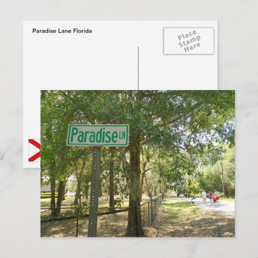 Paradise Lane Florida Briefkaart (Voorkant / Achterkant)