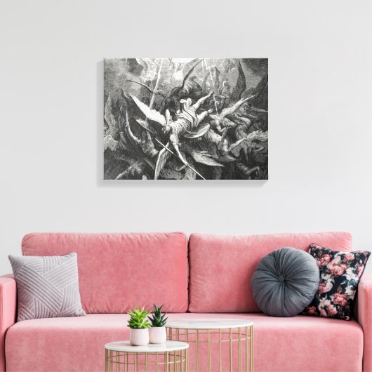 Paradise Lost Herfst van Rebel Angels Gustave Dore Canvas Afdruk (Insitu (Woonkamer))