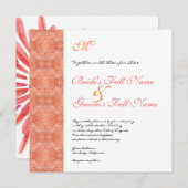 Paradise Modern Flower 1, bruiloft uitnodiging (Voorkant / Achterkant)