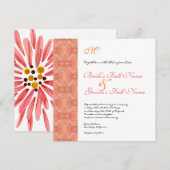 Paradise Modern Flower 1, bruiloft uitnodiging (Voorkant / Achterkant)