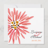 Paradise Modern Flower 1, bruiloft uitnodiging (Achterkant)