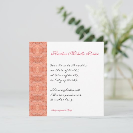 Paradise Modern Flower 1, bruiloft uitnodiging (Staand voorkant)