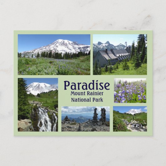 Paradise (Mount Rainier) Collage Briefkaart (Voorkant)