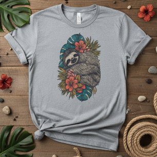 Paradise Nap Tropisch Bloemendeken Luiaard, Schatt T-shirt
