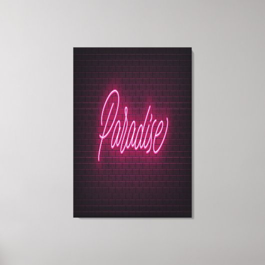 Paradise Neon Light Canvas Afdruk (Voorkant)