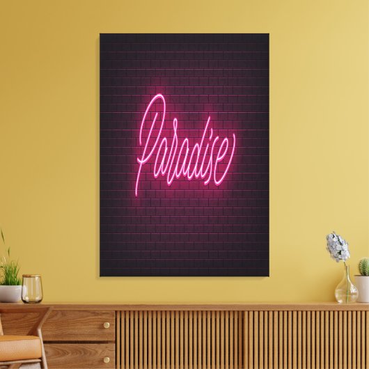 Paradise Neon Light Canvas Afdruk (Insitu (Woonkamer))