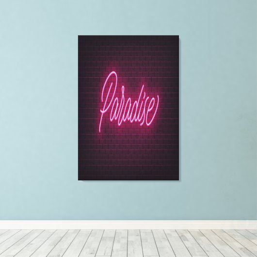 Paradise Neon Light Canvas Afdruk (Insitu (Houten vloer))