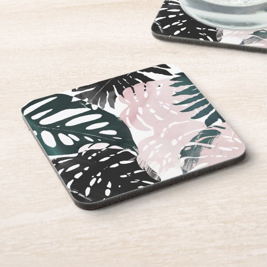 Paradise Palm Fronds Bier Onderzetter (Linkerzijde)