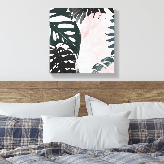 Paradise Palm Fronds Canvas Afdruk (Insitu (Slaapkamer))