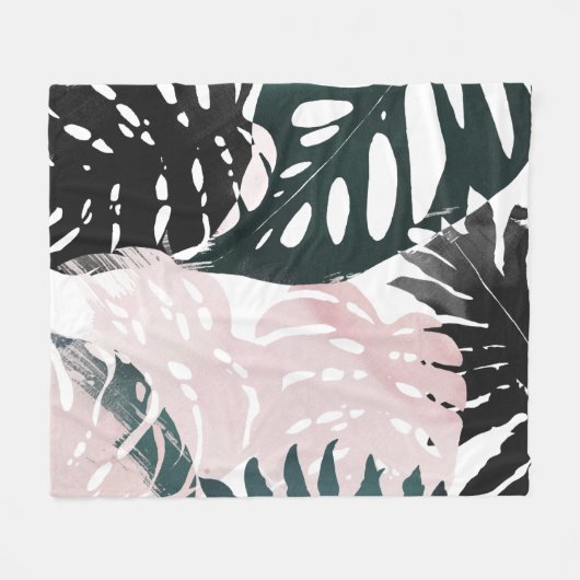 Paradise Palm Fronds Fleece Deken (Voorkant (Horizontaal))