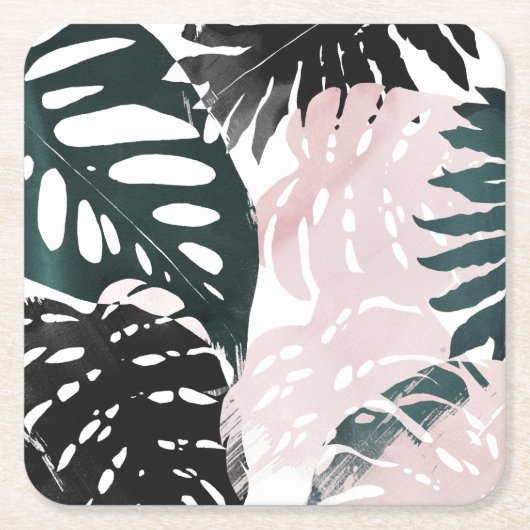 Paradise Palm Fronds Kartonnen Onderzetters (Voorkant)