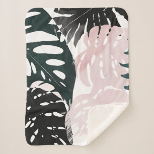 Paradise Palm Fronds Sherpa Deken