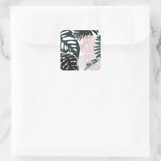 Paradise Palm Fronds Vierkante Sticker (Tas)