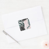 Paradise Palm Fronds Vierkante Sticker (Envelop)