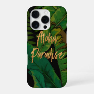Paradise Palm Hawaiian Aloha- Multi en Goud iPhone 16 Pro Hoesje