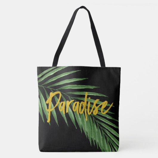Paradise Palm Hawaiian Beach Bag Omkeerbaar - zwar Tote Bag (Voorkant)