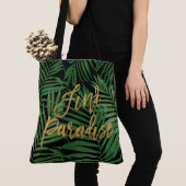 Paradise Palm Hawaiian Beach Bag - Zwart en Goud Tote Bag (Dichtbij)