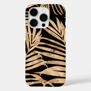 Paradise Palm Hawaiian Tropical - Gold en zwart  iPhone 16 Pro Hoesje