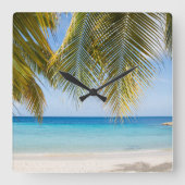 Paradise Palm View Bliss 1 Vierkante Klok (Voorkant)