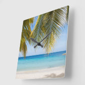 Paradise Palm View Bliss 1 Vierkante Klok (Hoek)