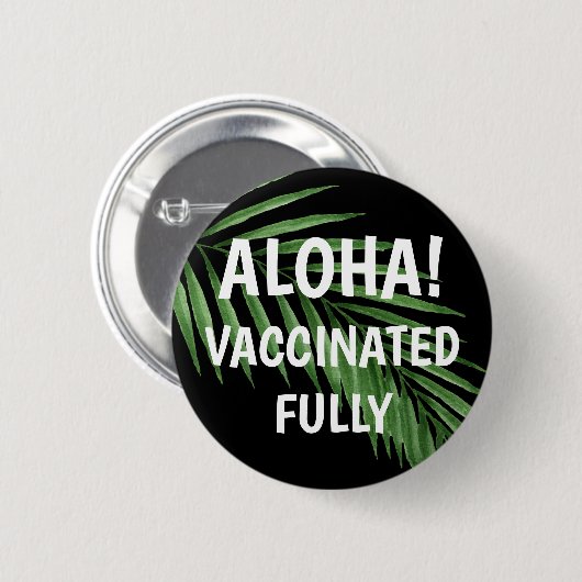 Paradise Palm Waterverf Hawaiian Aloha gevaccineer Ronde Button 5,7 Cm (Voorkant /achterkant)