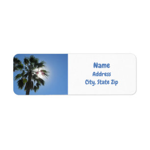 Paradise palmboom Tropical Sunshine Island Etiket