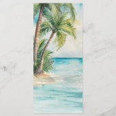 Paradise Palms Tropical Beach Bruiloft Menu (Achterkant)