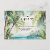 Paradise Palms Tropical Beach Bruiloft Receptie Informatiekaartje (Voorkant)