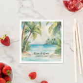 Paradise Palms Tropical Beach Bruiloft Servet (Insitu)