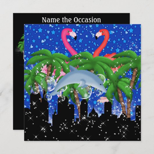 Paradise Party in Style Bright Lights - SRF Kaart (Voorkant / Achterkant)