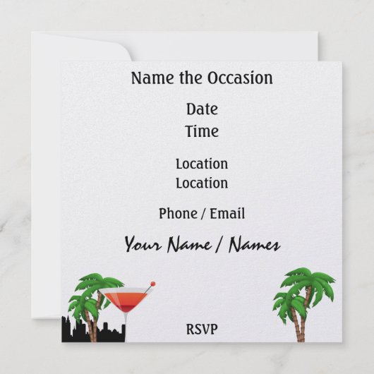 Paradise Party in Style Bright Lights - SRF Kaart (Achterkant)