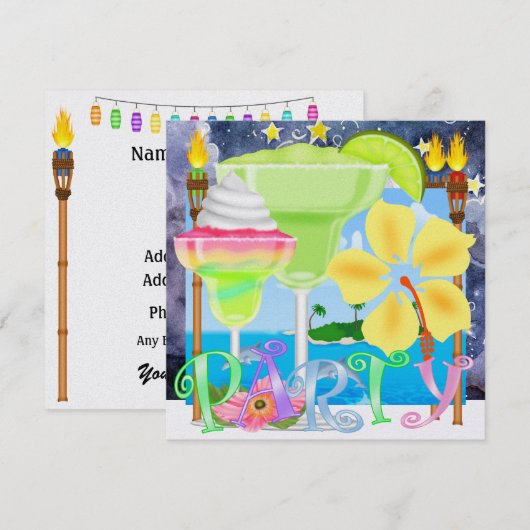 Paradise Party / Luau - SRF Kaart (Voorkant / Achterkant)