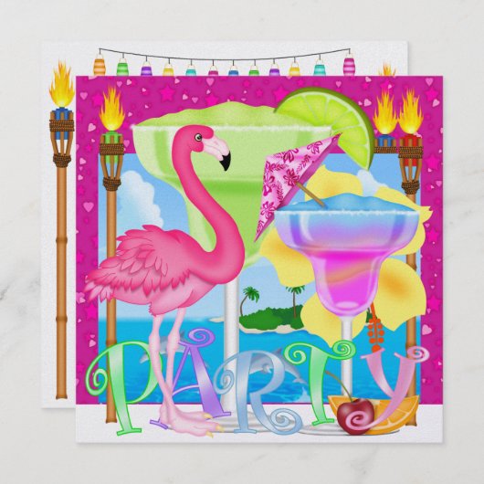 Paradise Party / Luau - SRF Kaart (Voorkant / Achterkant)